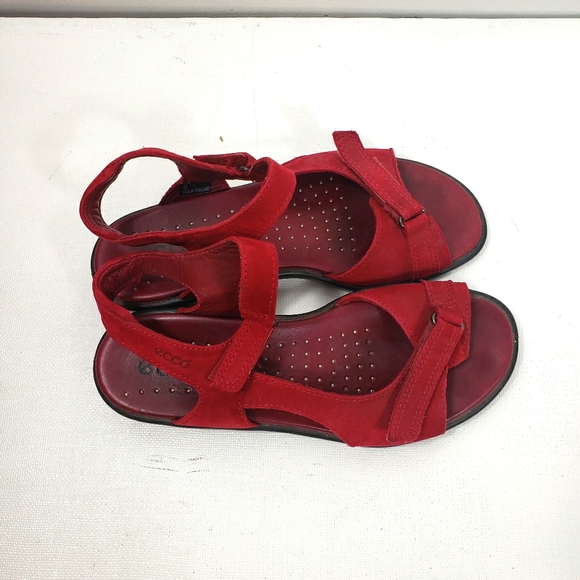 red ecco sandals